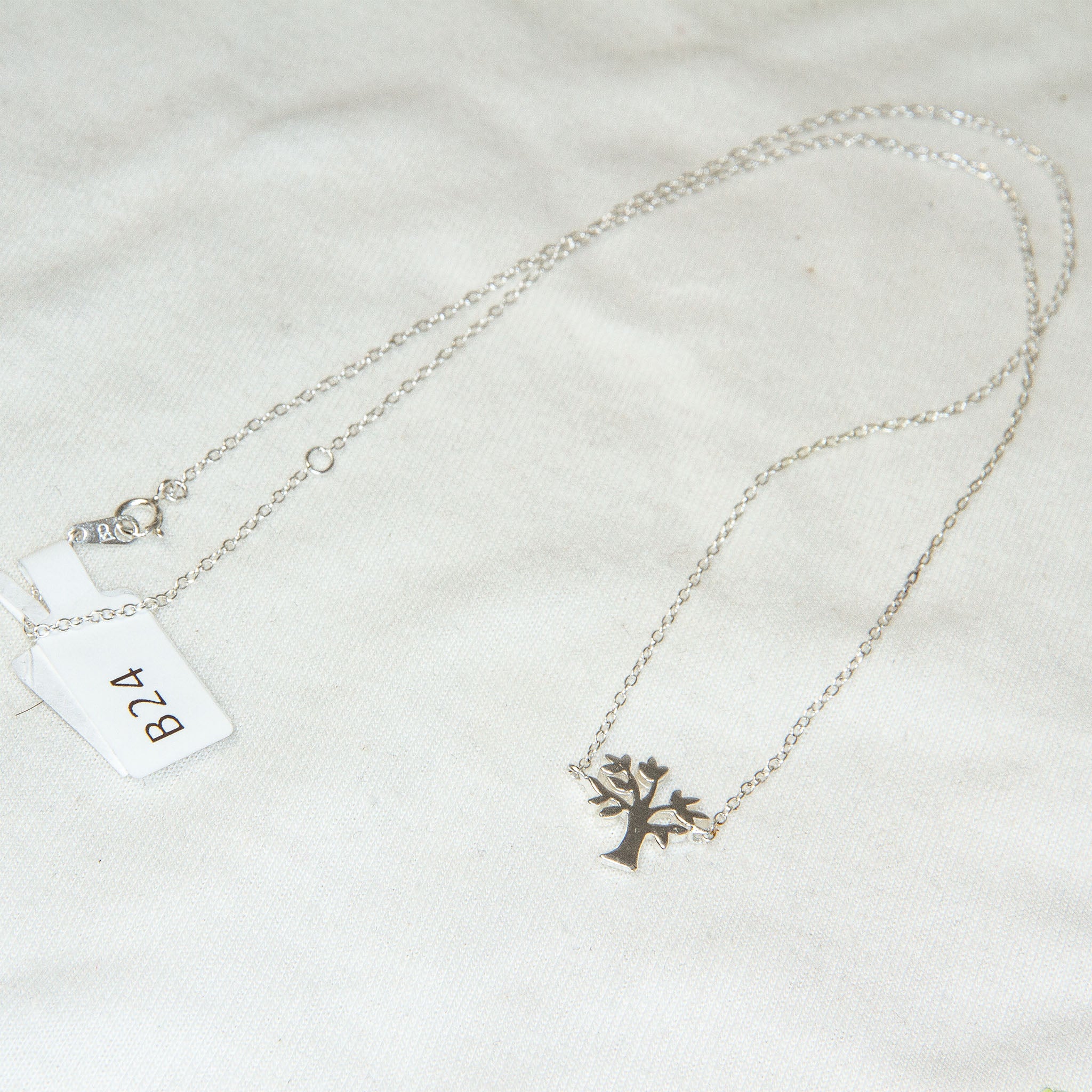 Sterling Silver Tree of Life Station Necklace Secondary image