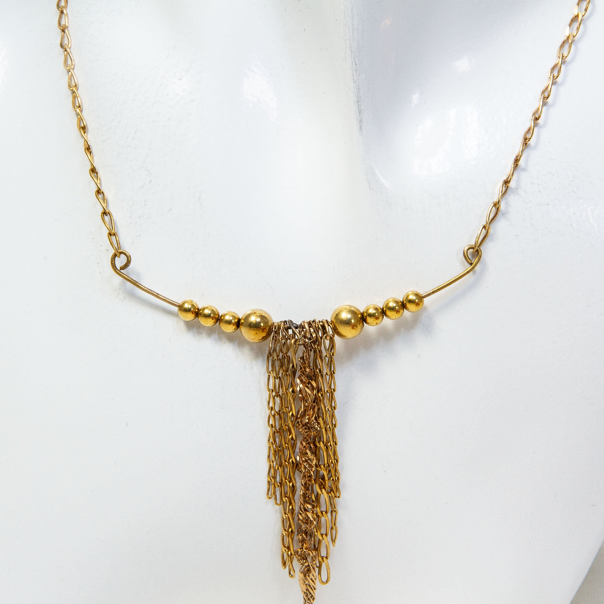 One-of-a-Kind 16" 10K Yellow Gold Artisan Fringe Necklace - 7.10g Main image