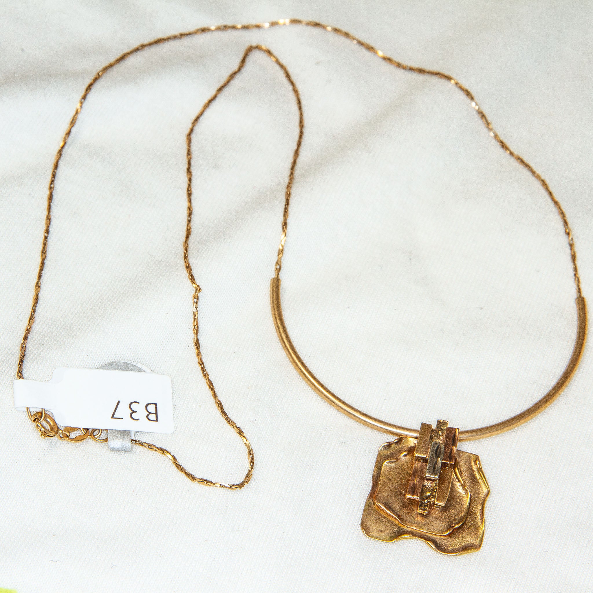One-of-a-Kind "Backwash" 10K Yellow Gold Artisan Pendant Necklace - 22", 7.61g