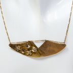 14K Yellow Gold Artisan Floral Pendant on 10K Gold Chain