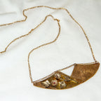 14K Yellow Gold Artisan Floral Pendant on 10K Gold Chain