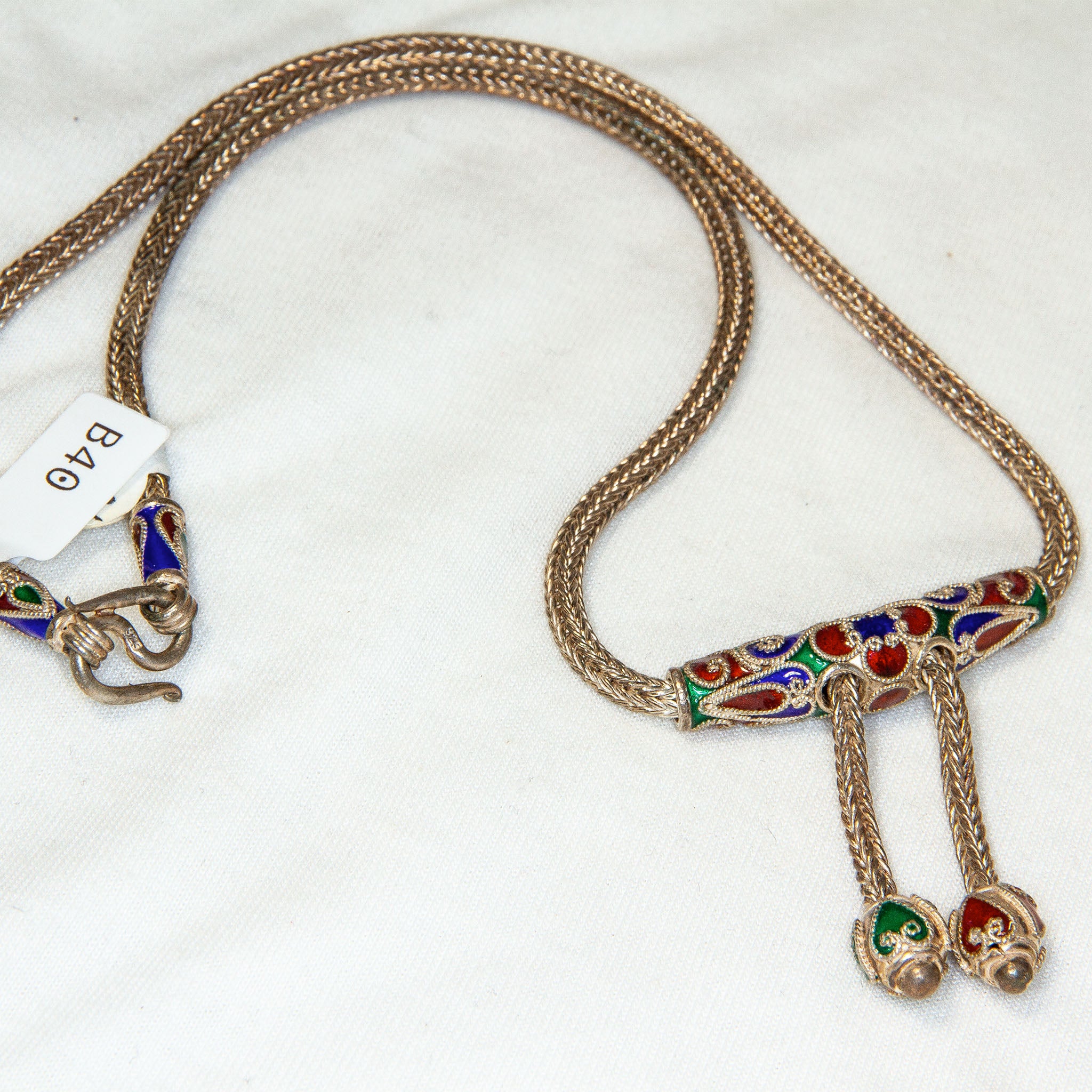 18" Heavyweight Silver Franco Chain with Cloisonné Enamel Secondary image