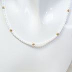 18" Kyocera Opal & 14K Yellow Gold Bead Necklace
