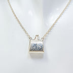 20" Sterling Silver Engraved Purse Locket Necklace