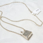 20" Sterling Silver Engraved Purse Locket Necklace