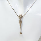 18" Sterling Silver Cast "Irish Good Luck Jester" Pendant Necklace