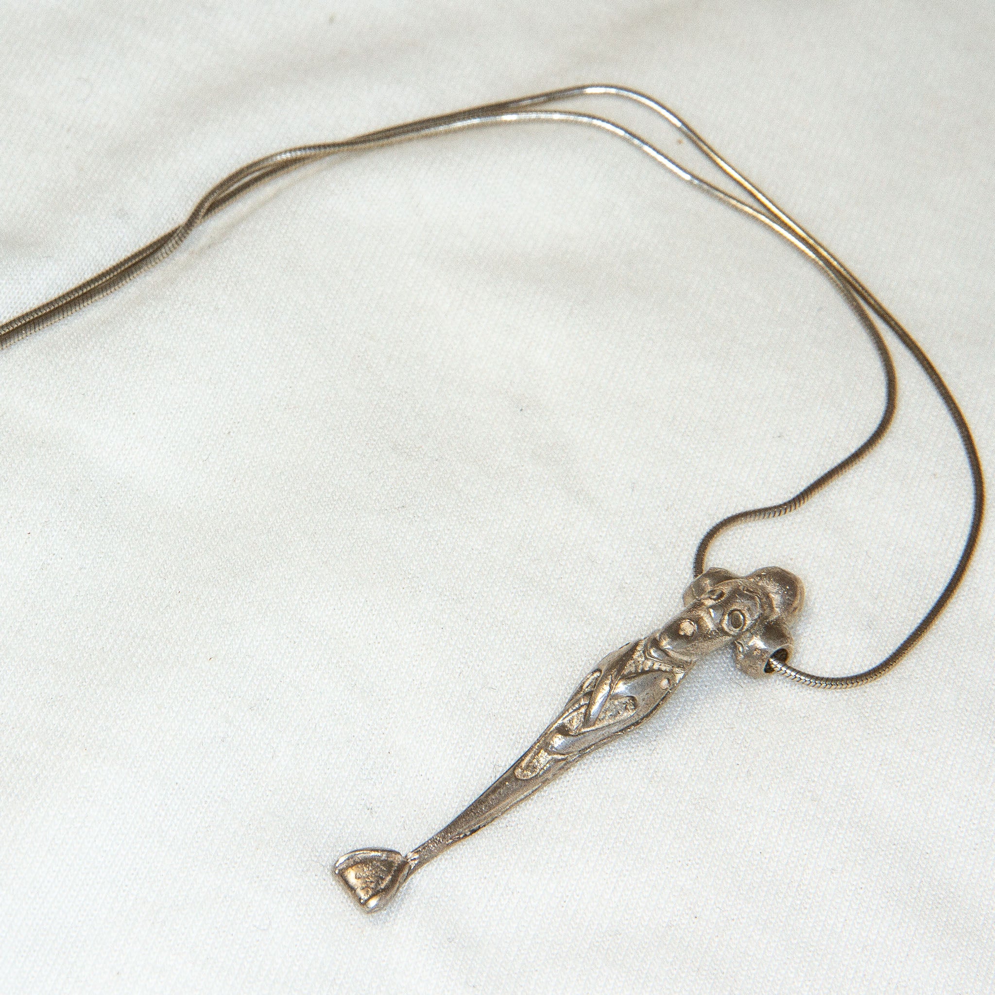 18" Sterling Silver Cast "Irish Good Luck Jester" Pendant Necklace Secondary image