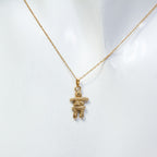 17" 10K Yellow Gold Cast Inuksuk Pendant Necklace