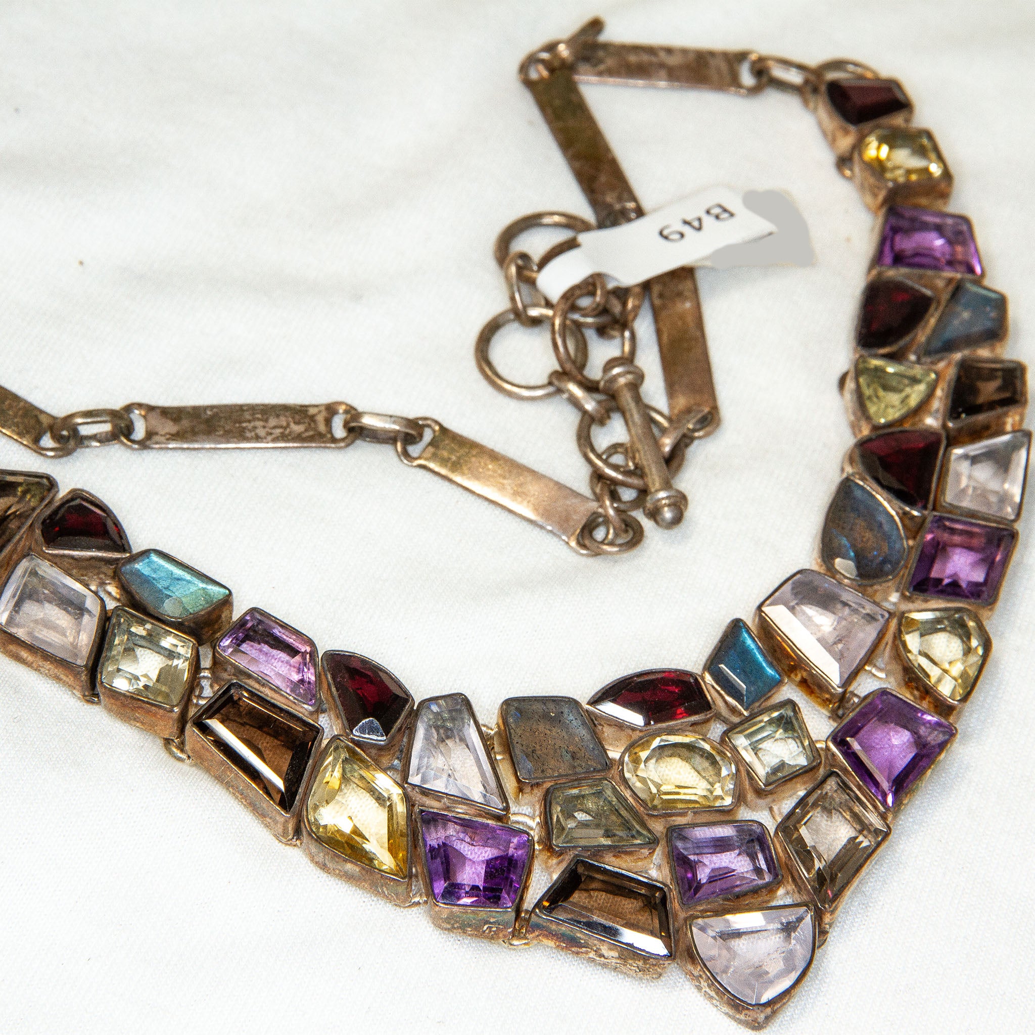 Artisan Silver Multi-Gemstone Statement Neckpiece Secondary image