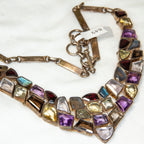 Artisan Silver Multi-Gemstone Statement Neckpiece