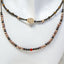 15" & 17" Double Strand Genuine Scarab Choker with Fossil & Silver Beads
