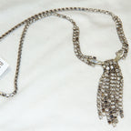 18" Vintage Rhinestone Fringe Statement Necklace