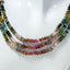 18" Multi-Color Tourmaline Beaded 3-Strand Statement Necklace