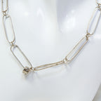16" Sterling Silver Artisan "Missing Link" Paperclip Necklace