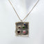 Artisan 925 Sterling Silver Multi-Gemstone Rectangle Pendant Necklace - 18"