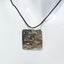 Artisan Mokume Gane Mixed Metal Square Pendant (925 Silver & Copper) on Black Cord