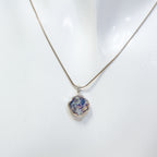 Artisan 925 Sterling Silver & Iridescent Roman Glass Pendant Necklace - 16"