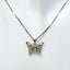 18" 10K White Gold Peridot & Aquamarine Butterfly Pendant Necklace