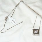 18" 925 Sterling Silver Cubic Zirconia Square Quiver Pendant Necklace