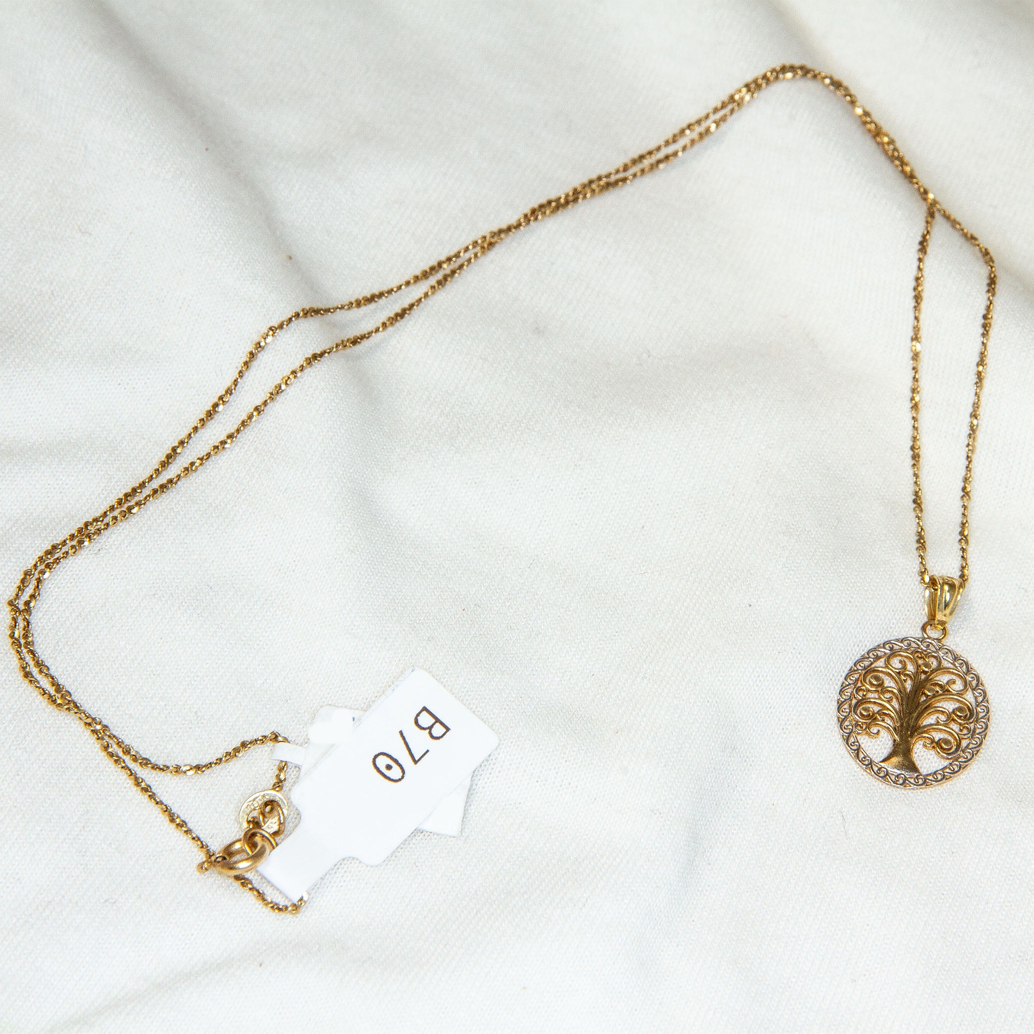 20" 10K Two-Tone Gold Tree of Life Pendant Necklace Secondary image