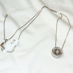 18" 925 Sterling Silver Round Floating CZ Quiver Pendant Necklace
