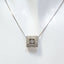 18" 925 Sterling Silver Textured Square Floating CZ Quiver Pendant Necklace
