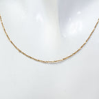 Shimmering 16" 10K Yellow Gold Twisted Serpentine Chain Necklace - 2.40g