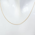 Delicate 18" 10K Yellow Gold Machine Rope Chain Necklace - 0.67g