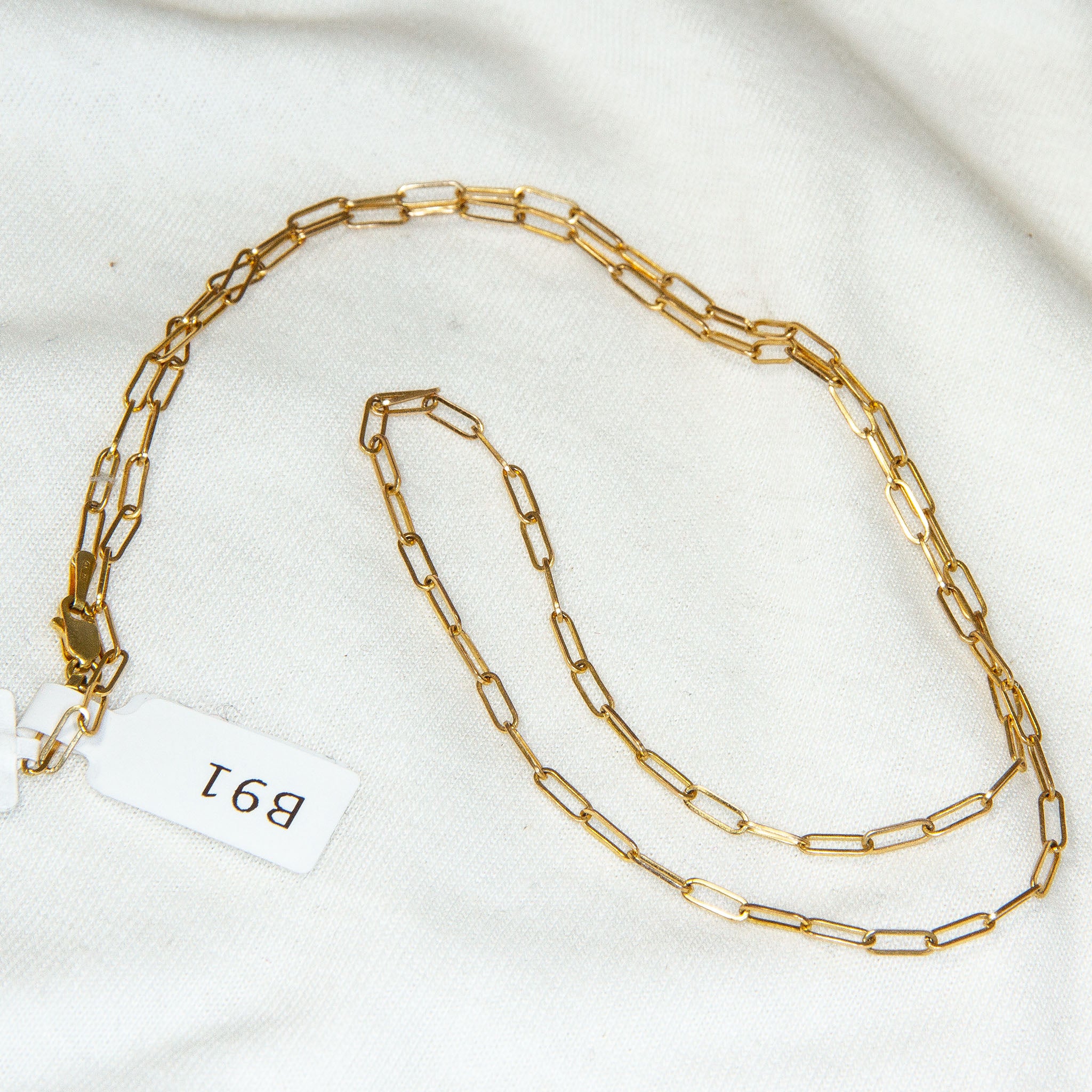 Modern 20" 10K Yellow Gold Open Link Paperclip Chain Necklace - 3.07g