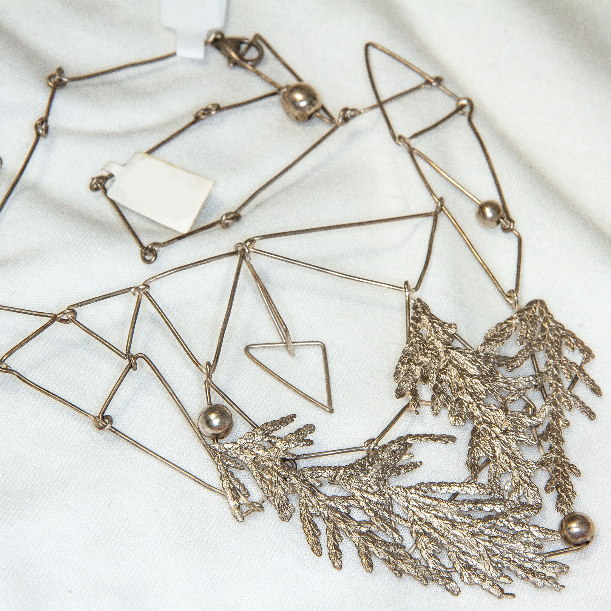 Artisan One-of-a-Kind Silver Cast Cedar Branch Matrix Necklace Main image