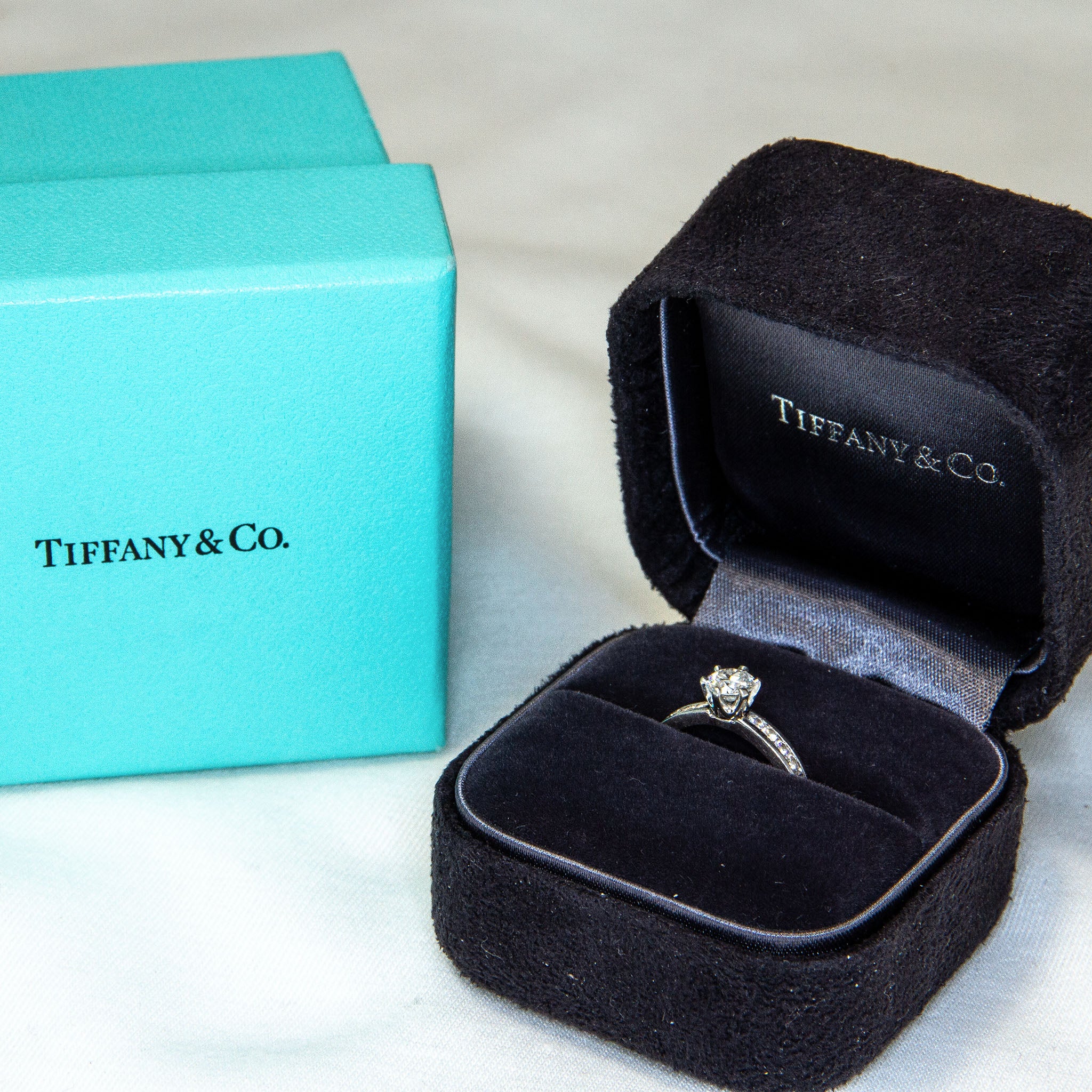 Tiffany & Co. Platinum 0.48ct G/VVS1 Diamond Engagement Ring - Size 6