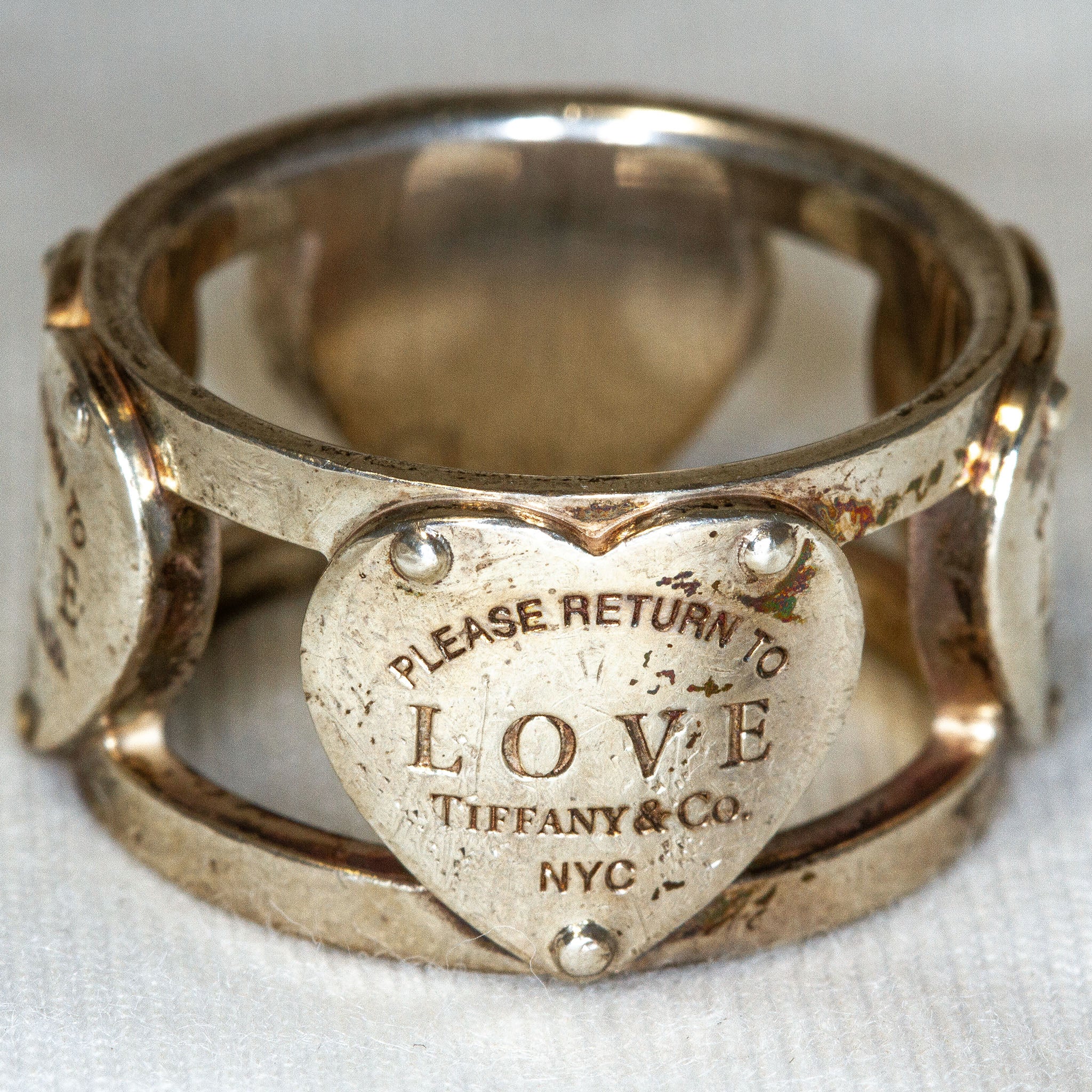 Tiffany & Co. Sterling Silver "Return to Love" Heart Band Ring - Size 7.5 Main image