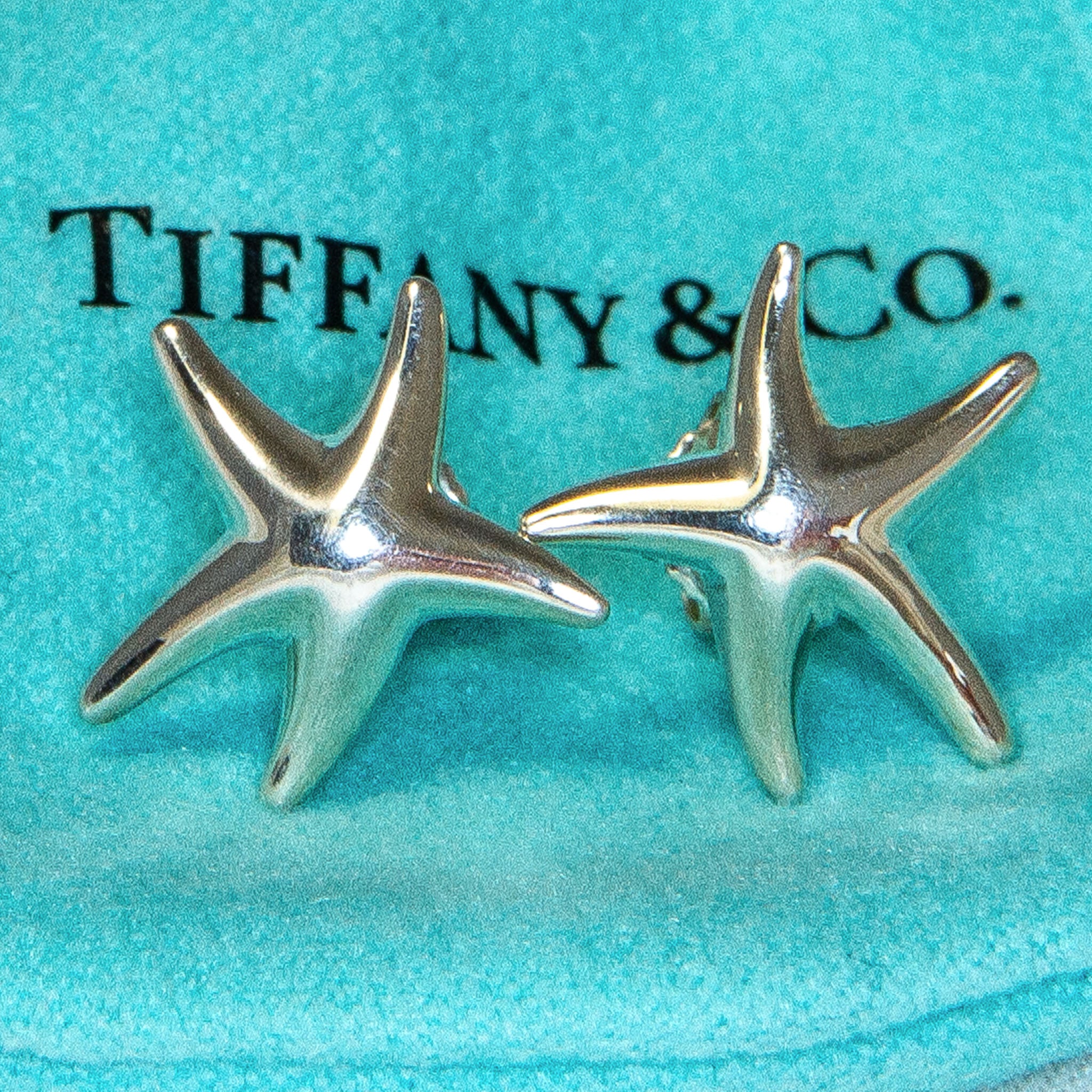 Tiffany & Co. Elsa Peretti 925 Sterling Silver Starfish Stud Earrings