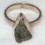 925 Sterling Silver Raw Moldavite Tektite Ring - Freeform Bezel Setting, Size 5