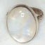 925 Sterling Silver Oval Moonstone Ring - 15x20mm Bezel Set Cabochon, Size 4.75