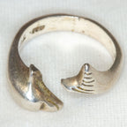 925 Sterling Silver Open-Ended Dolphin Wrap Ring - Size 9