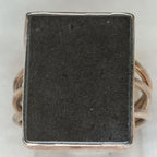 New 925 Sterling Silver Rectangular Hematite Ring - Triple Band, Size 7