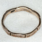 925 Sterling Silver Textured Stacking Ring - Notched Wave Band, Size 5