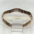 Sterling Silver Textured Stacking Ring - Notched Wave Band, Size 5
