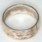 Artisan Silver & Copper Mokume Gane Wide Band Ring - 10mm, Size 10.25