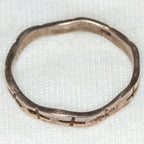 925 Sterling Silver Wavy Stacking Ring - Engraved Rustic Pattern, Size 4.75