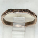 925 Sterling Silver Wavy Stacking Ring - Engraved Rustic Pattern, Size 4.75