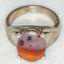 Vintage 925 Sterling Silver Scenic Agate Ring - 11x15mm Oval Cabochon, Size 7.5
