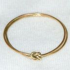 10K Yellow Gold Lover's Knot Ring - Double Shank, Size 8.75