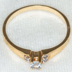 10K Yellow Gold Aquamarine & Diamond Accent Ring - Size 6.5