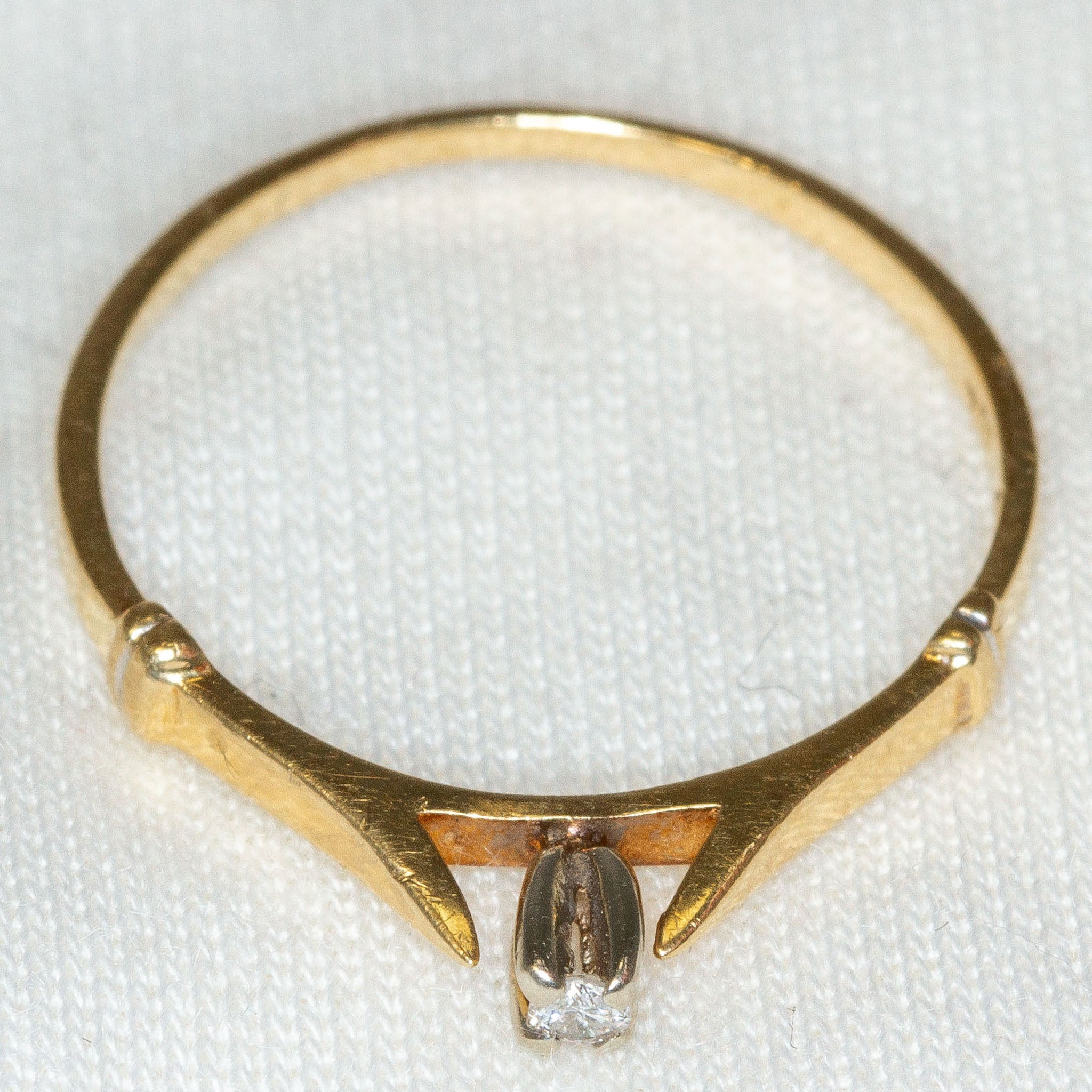 10K Yellow Gold Diamond Solitaire Ring - 0.03ct, Size 6.75