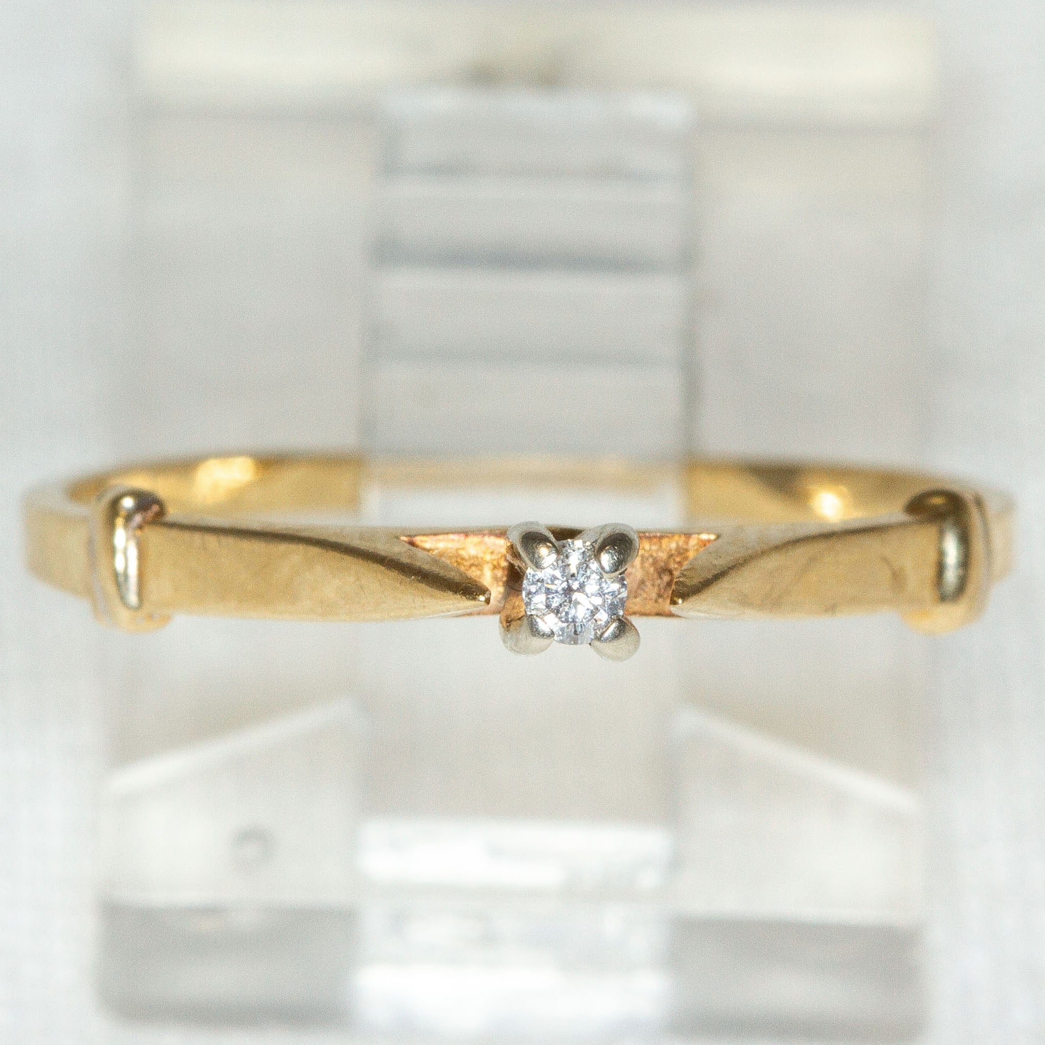 10K Yellow Gold Diamond Solitaire Ring - 0.03ct, Size 6.75