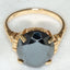 Vintage 10K Yellow Gold Faceted Oval Hematite Ring - Size 7