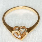 10K Yellow Gold Open Heart Diamond Accent Ring - Size 5.5