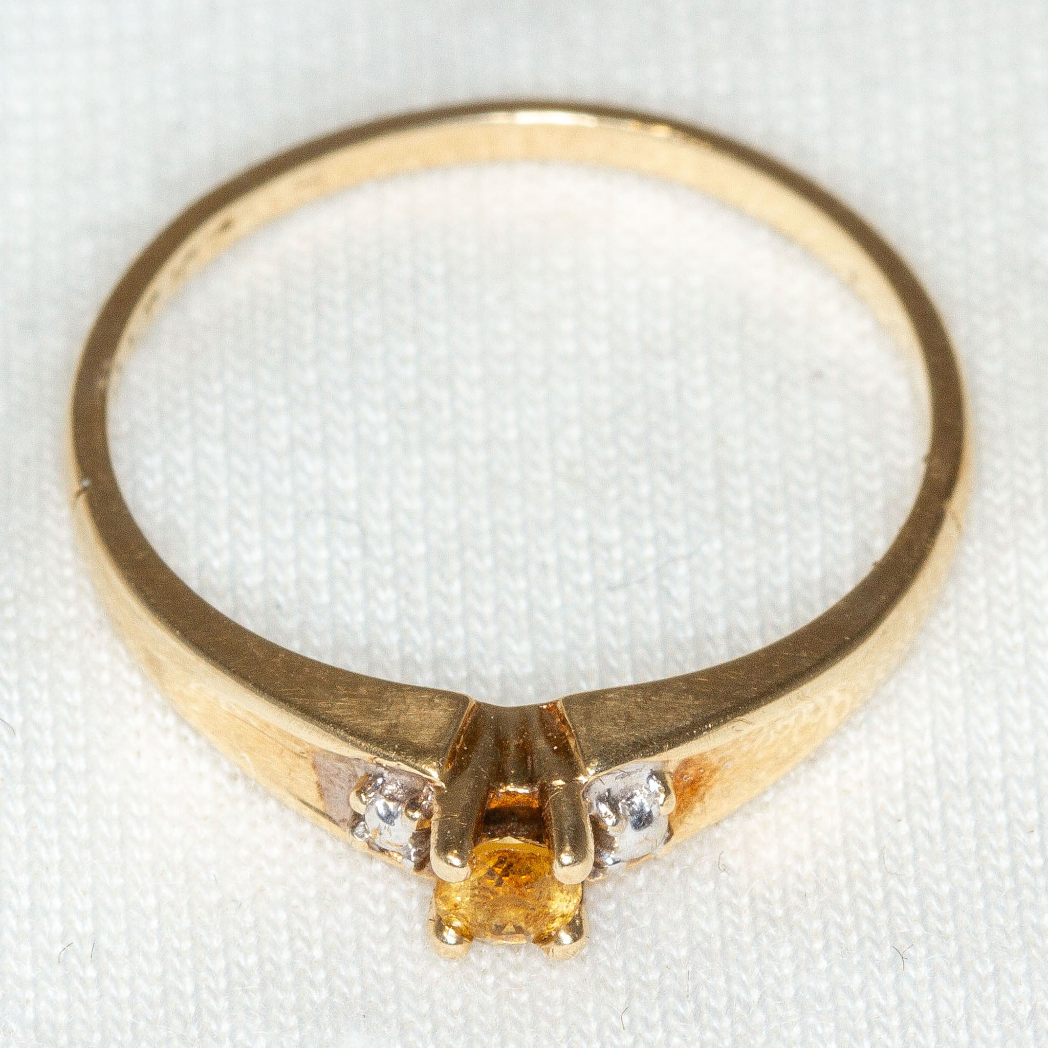 10K Yellow Gold Citrine & Diamond Accent Ring - Size 6.5 Main image